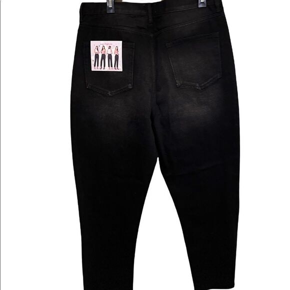 Simple Society Black Denim High Waisted Straight Jeans Rhinestone Bling - Picture 3 of 8